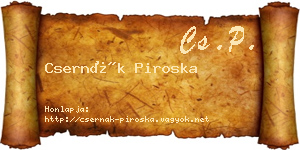 Csernák Piroska névjegykártya